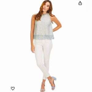 NWT Mud Pie “Baker Fringe Tweed Tank”